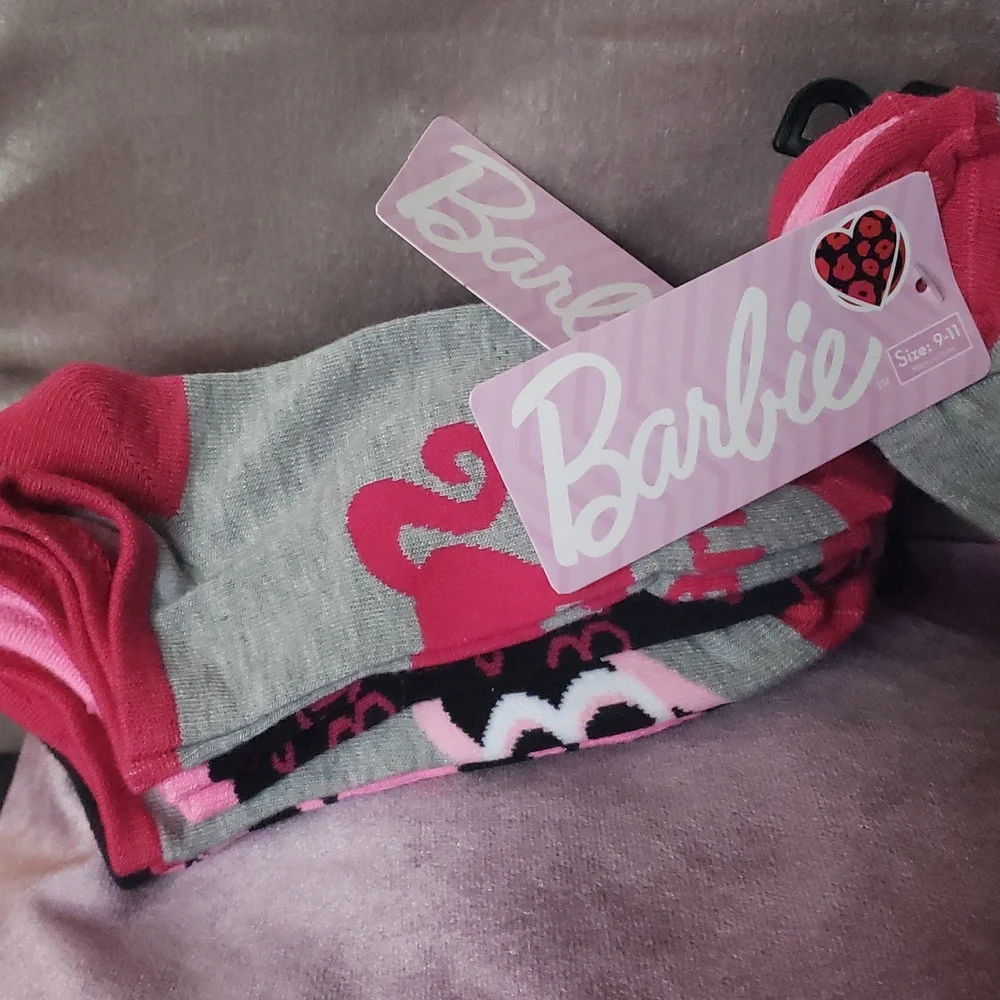 NWT BARBIE Socks 12 Pack Women's 9-11 Girls Youth 6-12 Ankle Cut AUTHENTIC - Picture 3 of 12